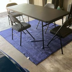 Folding Table With 4 Padded Chairs