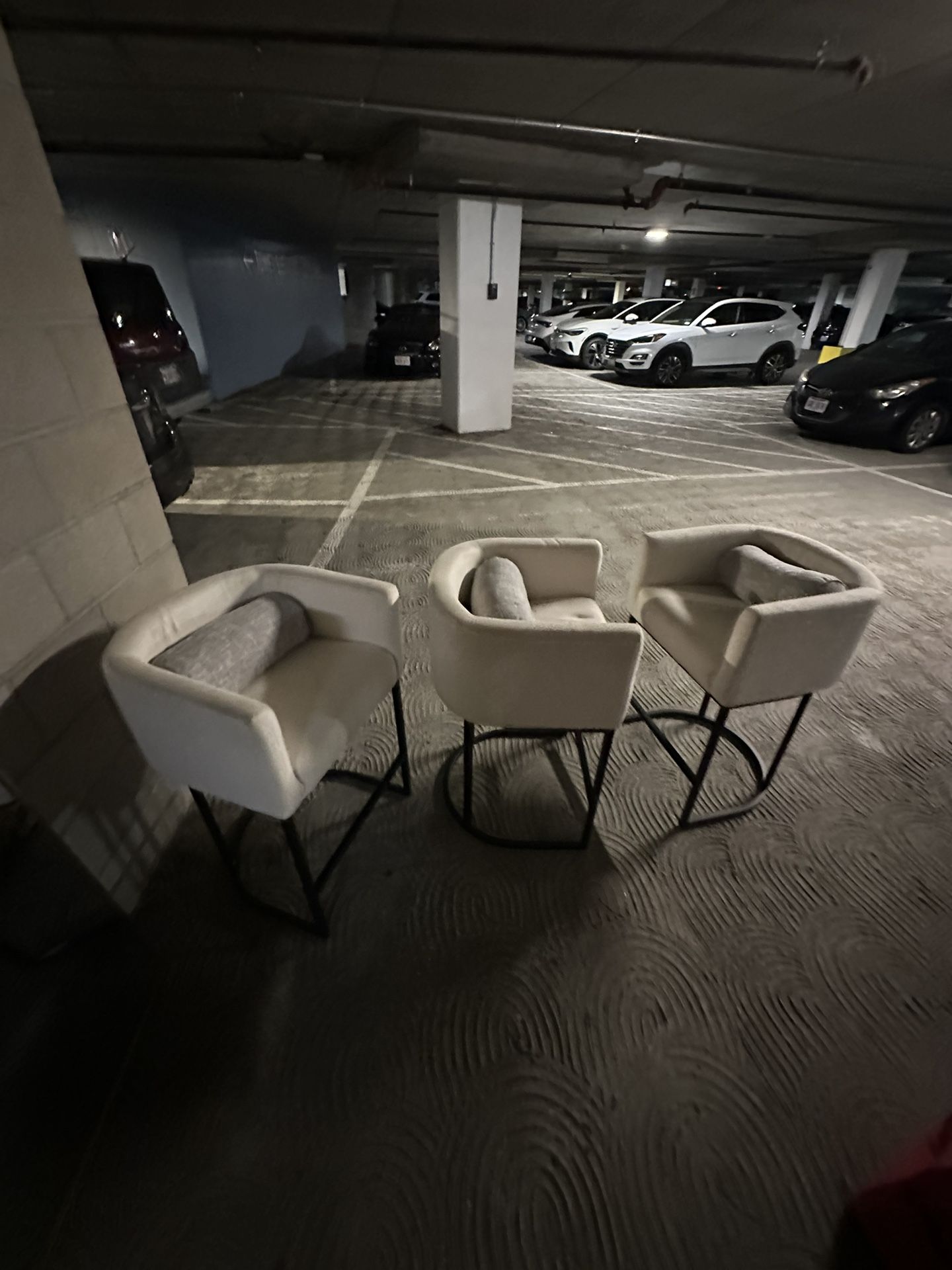 Counter Height Bar Stools Set of 3 24 Inch Seat Height Barstools for Dining Room Fabric Upholstered Bar Chair for Kitchen Island Counter Stools wit