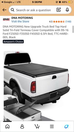 DNA MOTORING New Upgrade Truck Bed Top Hard Solid Tri-Fold Tonneau Cover Compatible with 99-16 Ford F250SD F350SD F450SD 6.5Ft Bed, TTC-HARD- 005, Bla