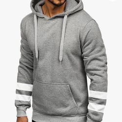 Ebifin Men's Long Sleeve Fleece Hoodie Color Block Casual Hooded Sweatshirt with Pocket