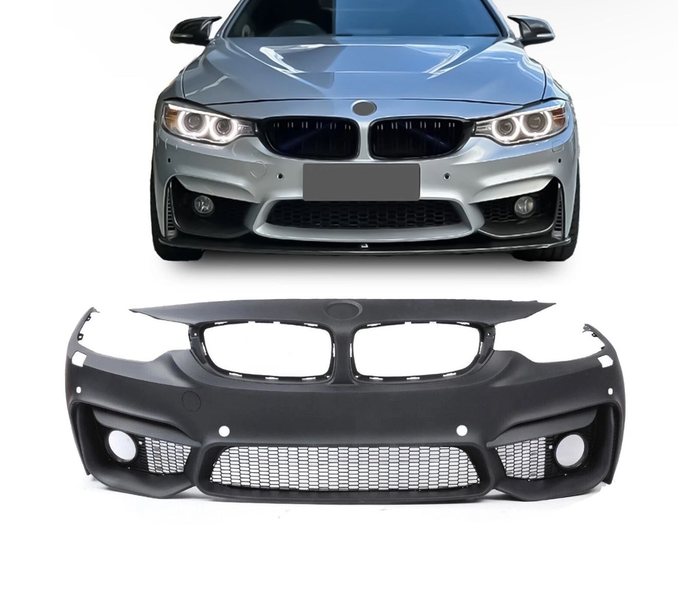 For 14-20 BMW 4 Series F32 F33 to M4 Style Front Bumper Body Kit W/Fog Hole