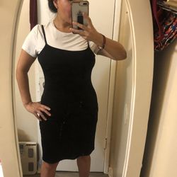 Black And White Dress ML/Vestido Negro Y blanco