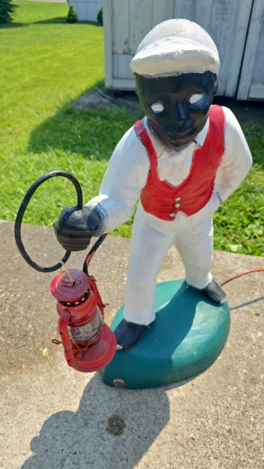 Vintage Lawn Jockey Lantern Boy