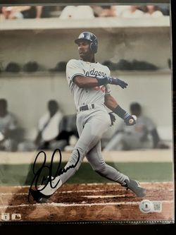 Eric Davis LA Dodgers Autographed Baseball Photo Beckett Authenticated