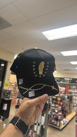 BIG BOSS Black Snapback Cap with Virgin Mary Design