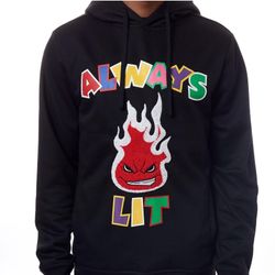 Rebel Minds "Always Lit" Black Hoodie, 2XL, *BRAND NEW*