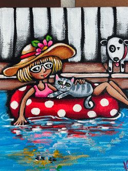 Cat Lovers. 4”x4” (New) original paintings. Price individually. Coral Gables