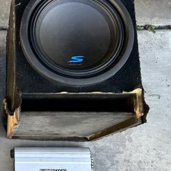 Alpine 20 inch Subwoofer With Audio Bank Amp And Android Car Play Stereo Reciever