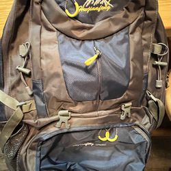 HUWAIJIANFENG Unisex Adults Blue Gray Waterproof Hiking Backpack Shoulder Bag