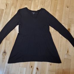 Apt. 9 Black Sidetail Tunic Sweater (M)