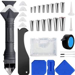3 In 1 Caulking Nozzle Kit 30 Piece Silicone Tools (New) 