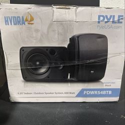 Pyle Indoor Outdoor 5.25 Speaker System, Black (2 Pack) (