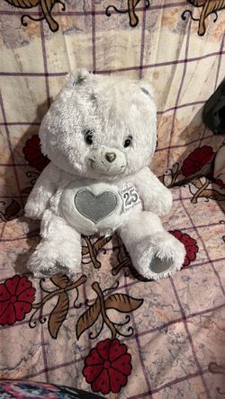 Care Bears 25th Anniversary White Silver Care Bear Plush 2007