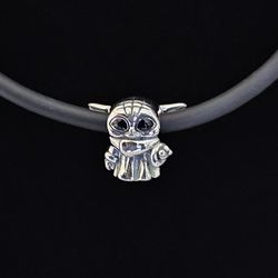 S925 Sterling Silver Baby Yoda, Charms For Pandora Bracelet 