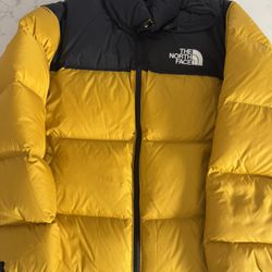 North face Puffy Jacket 700 Yellow And Black L 