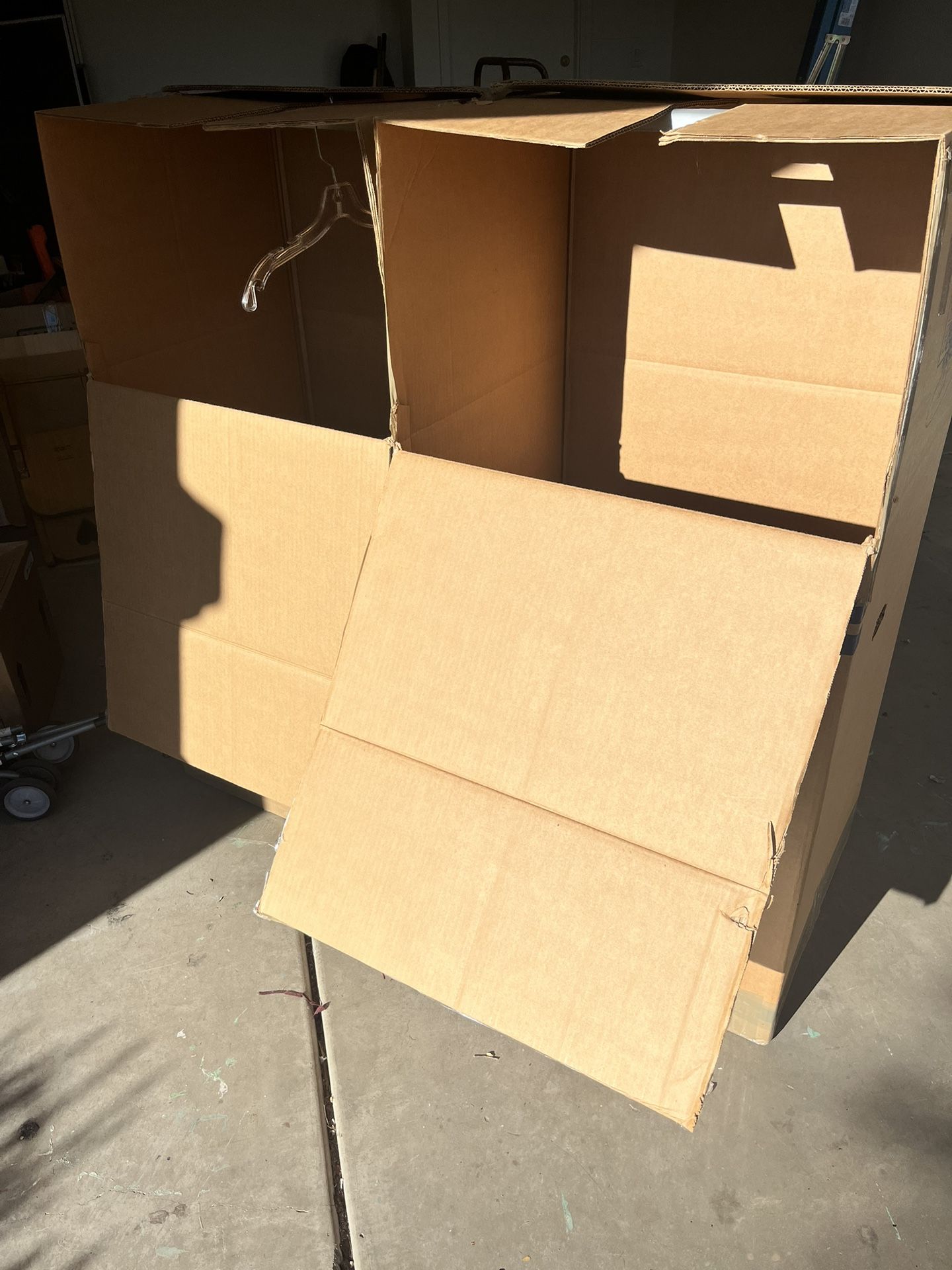 Moving Boxes And Two Wardrobe Boxes Free