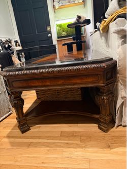Wood & Granite Coffee Table