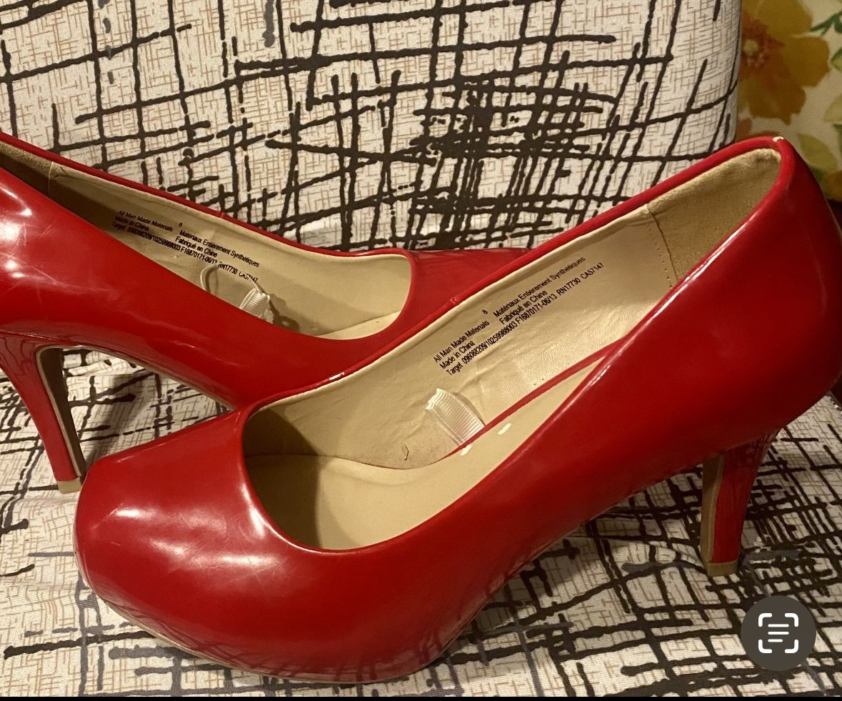 Beautiful Red Women Heels Size 8