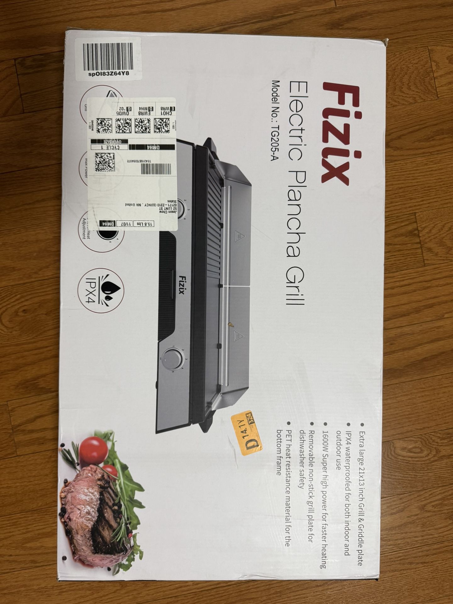 Fizix Electric Griddle Nonstick - 1600W, Adjustable Temp, Large Black Griddle for Indoor & Outdoor, Pancakes, Skillets