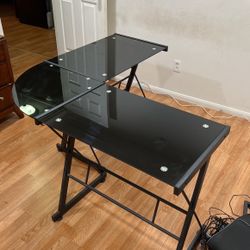 Glass L Table 