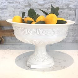 White Pedestal Bowl Italy