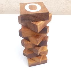 Classic Tic-Tac-Toe Game (12"x 12"x 1") with Large Solid Wood Game Pieces  - Easy Fun Game to Play & Doubles as a Decorative Piece for Home or Office