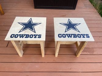 DALLAS COWBOYS RECLAIMED RUSTIC WOOD SIDE TABLES / END TABLES