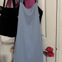 Baby Blue Body-Con Tie Back Dress