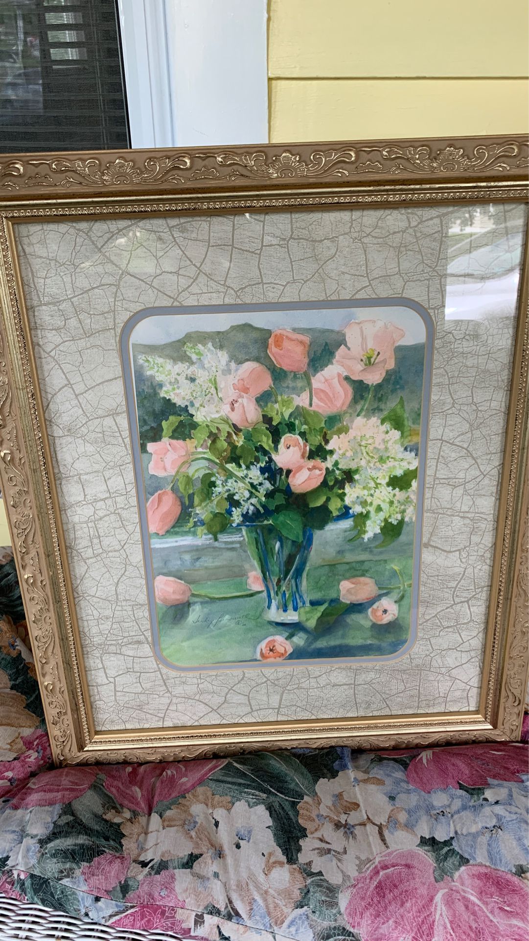 Framed flower picture