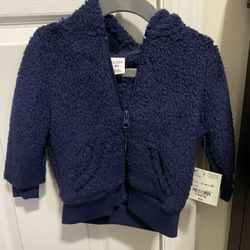 New Infant Boys Zipper-up Sherpa Jacket - 9 Months 