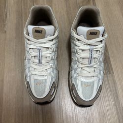 Brown and White Nike p-6000