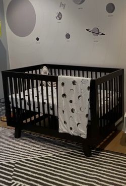 Black Baby Crib- Babyletto Hudson 3 in 1 Convertible Crib