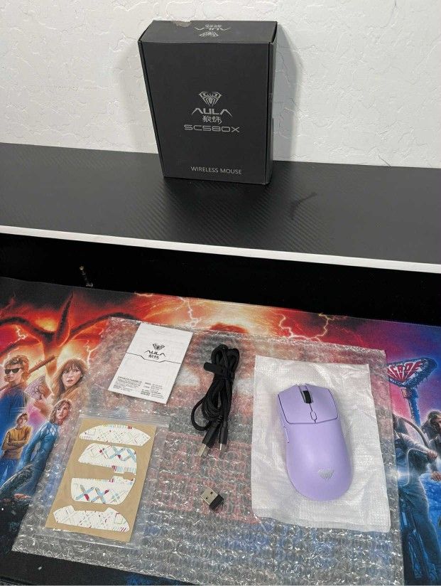 New AULA SC580X Wireless Gaming Mouse, Tri-Mode 2.4G/BT5.0/USB-C Gaming Mice W/ 12000 DPI, 6 Programmable Buttons, Rechargeable Computer Mouse for Lap