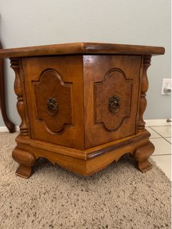 Solid wood antique side table