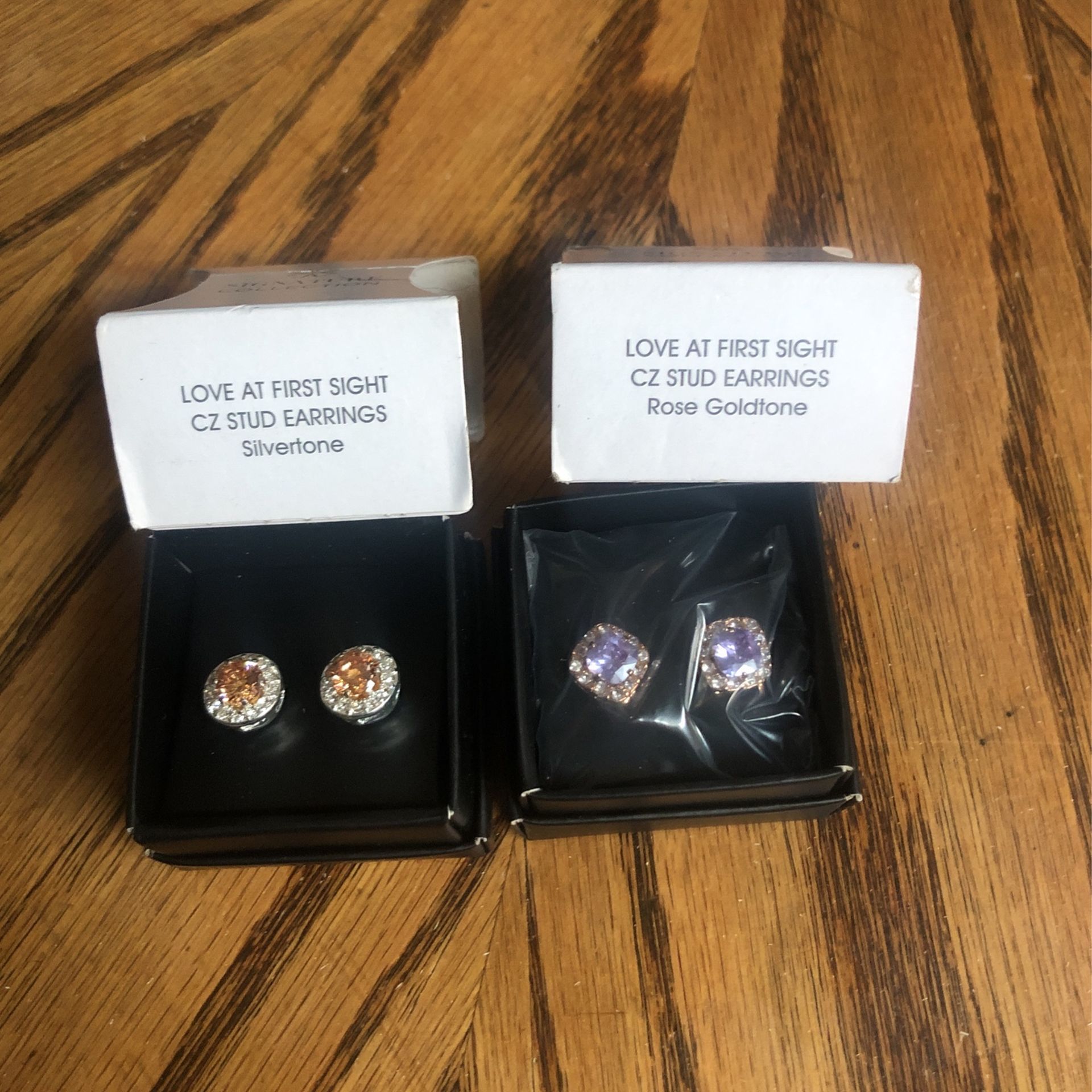 Avon Love At First Sight CZ Stud Earrings 