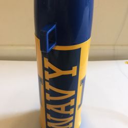 Vintage Navycollege football Thermos 14" tall bottle 