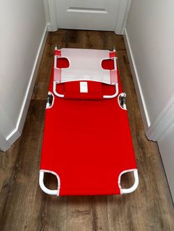 Folding Beach Lounge Chair Red