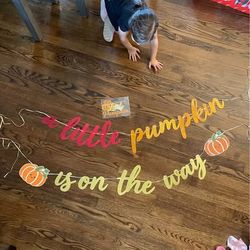 A Little Pumpkin Baby Sign & Cake Topper