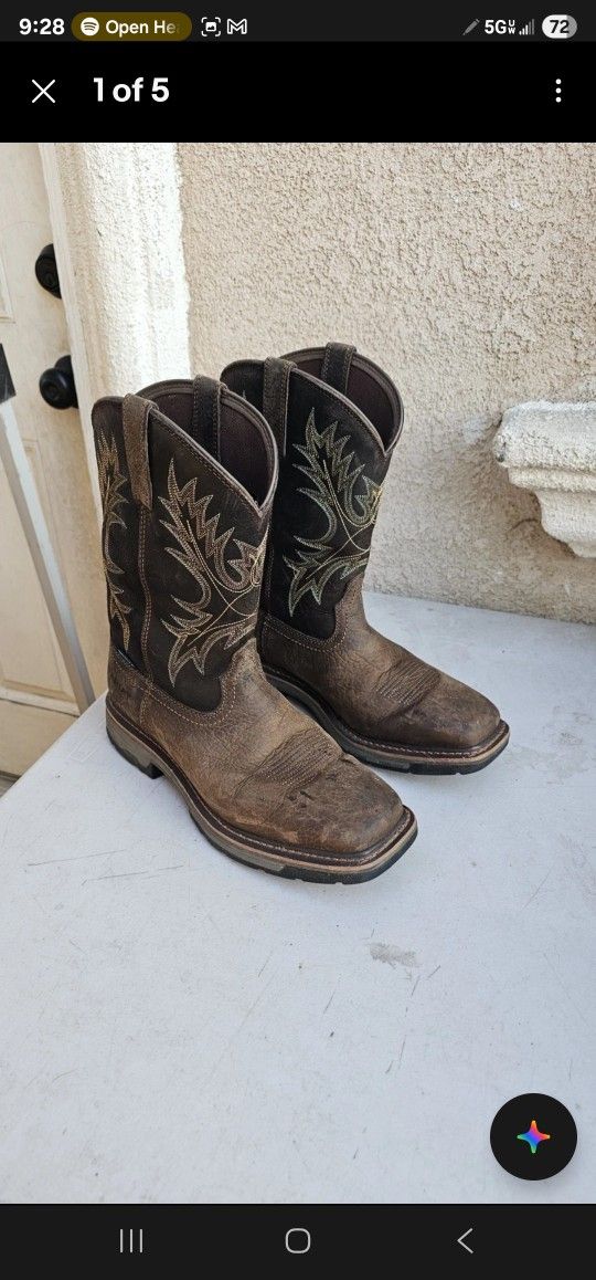 Size 10.5 D Ariat Work Boots Soft Toe