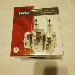 Parini 6 Piece Stainless Steel Condiment Set New In Box