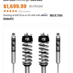 Fox 2.0 Performance Series Coilovers And Shocks Ford Ranger 2019+