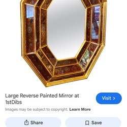 1940 reverse painted antique mirror