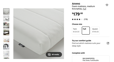 Full size IKEA mattress (ASVANG)