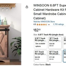 6.6FT Super Mini Sliding Barn Door Cabinet Hardware Kit for Single Door $40
