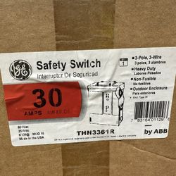 GE Disconnect 30Amp 600V 3-Pole Nema3R