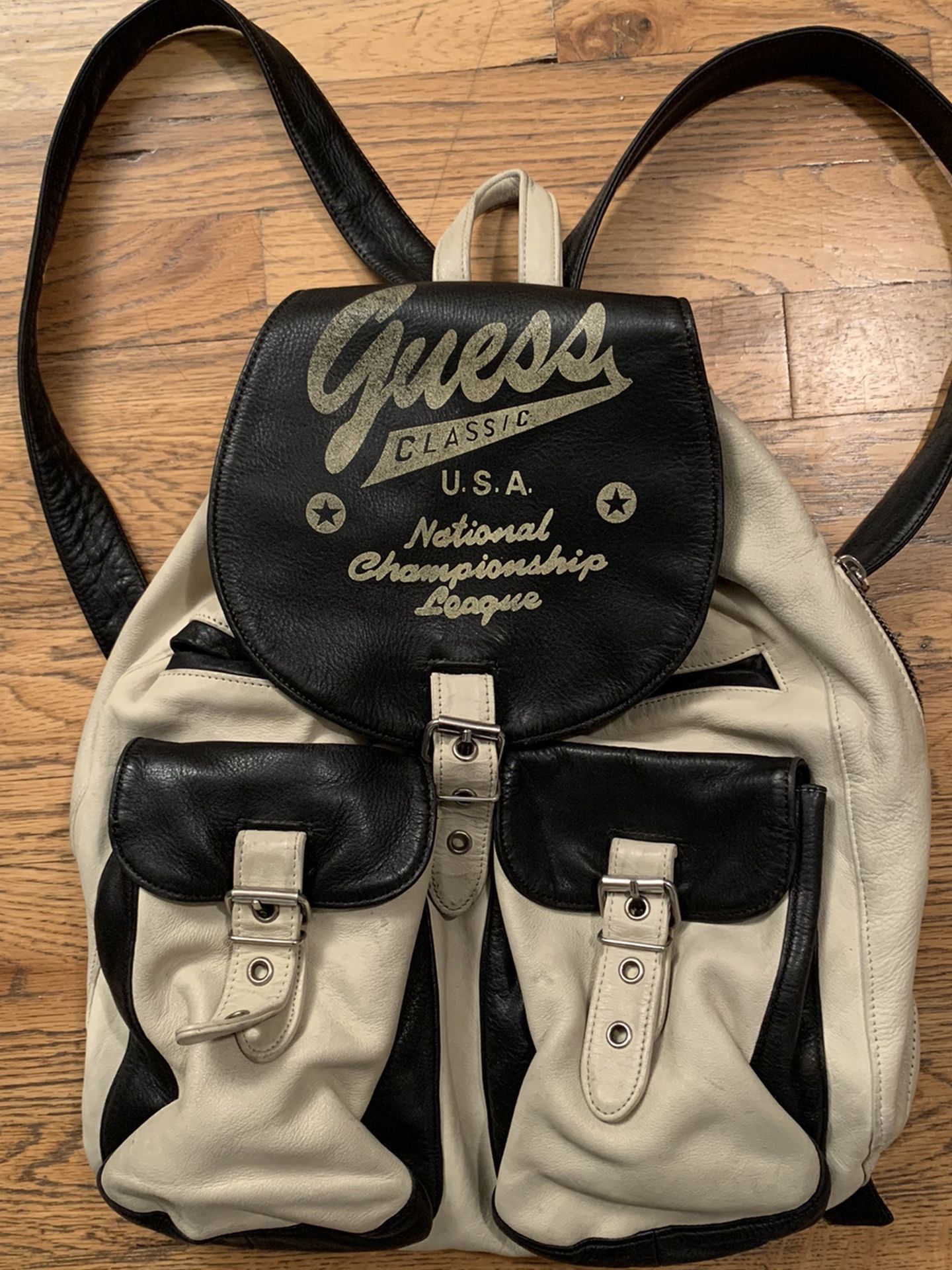Vintage Leather Guess Backpack