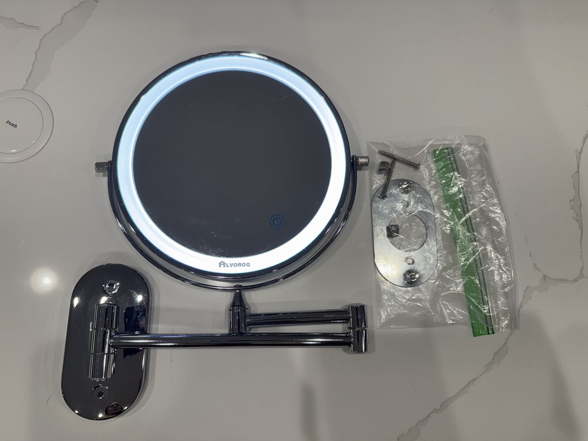 Rechargeable Light-Up Mounted Makeup Mirror