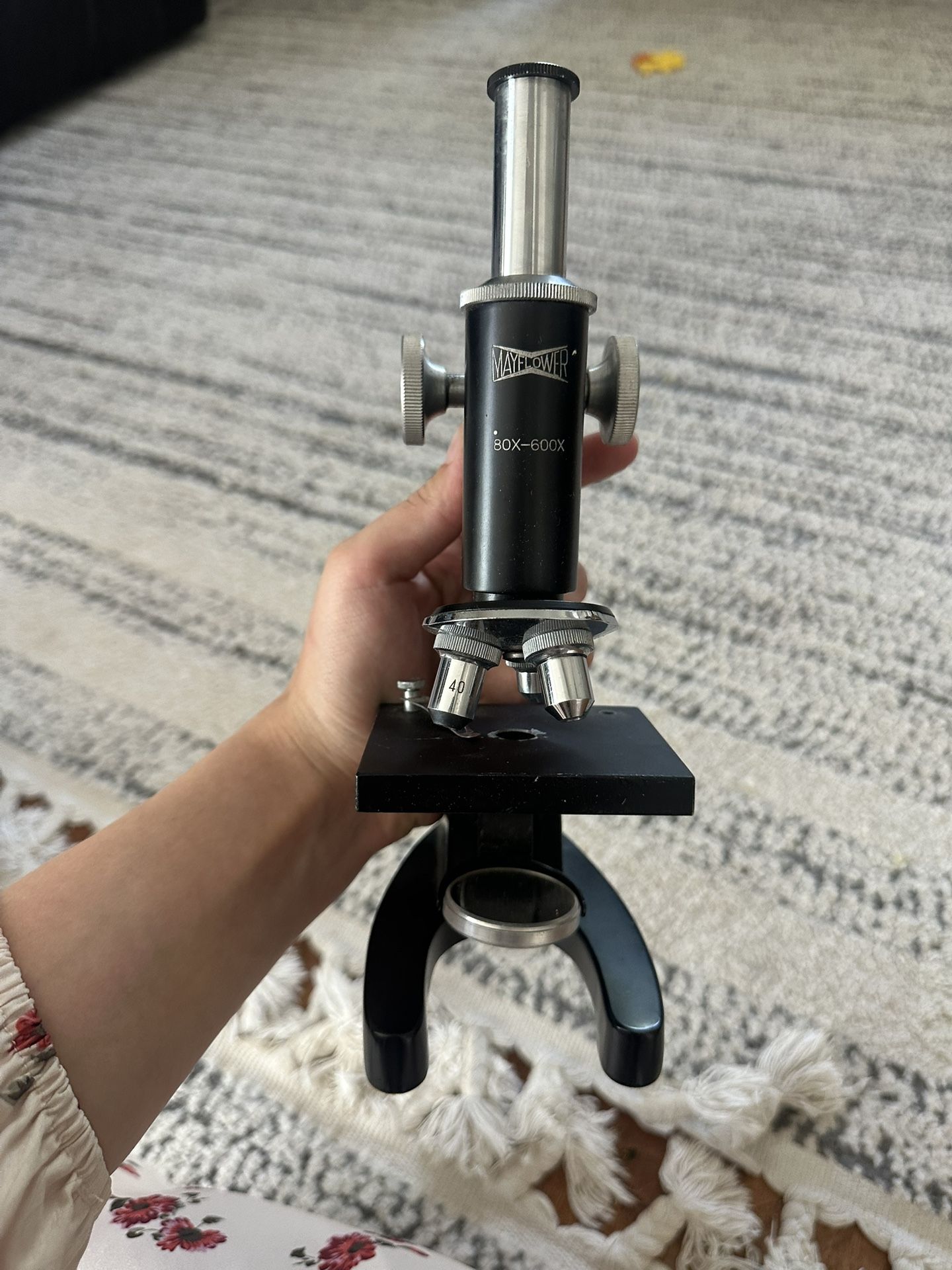 Vintage Microscope with case and lenses