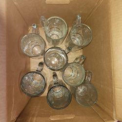 Set of 8 Vintage Libby HUGE 34oz Clear glass beer mugs