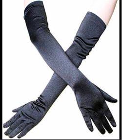 Halloween black long gloves 🎃